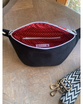 Sac Banane Zoé "Velours Noir"