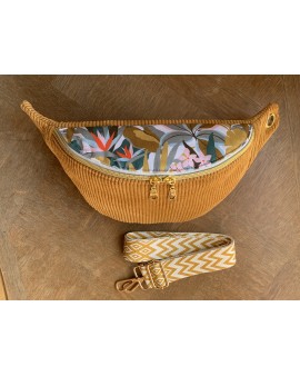Sac Banane Zoé "Velours Ocre"
