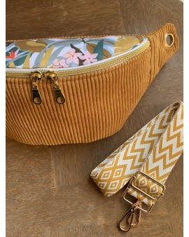 Sac Banane Zoé "Velours Ocre"