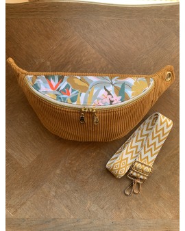 Sac Banane Zoé "Velours Ocre"
