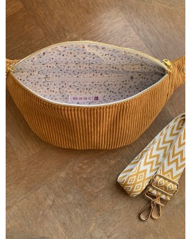 Sac Banane Zoé "Velours Ocre"