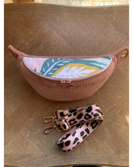 Sac Banane Zoé "Velours Rose"