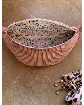 Sac Banane Zoé "Velours Rose"