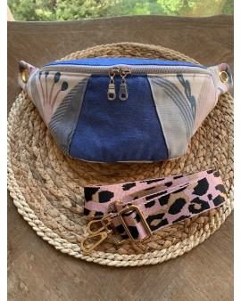 Sac Banane Zoé Jeans "Bleu/Mauve"