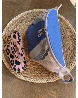 Sac Banane Zoé Jeans "Bleu/Mauve"