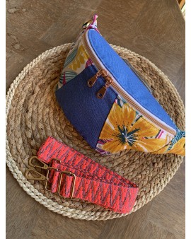 Sac Banane Zoé Jeans "Tropic Rose"