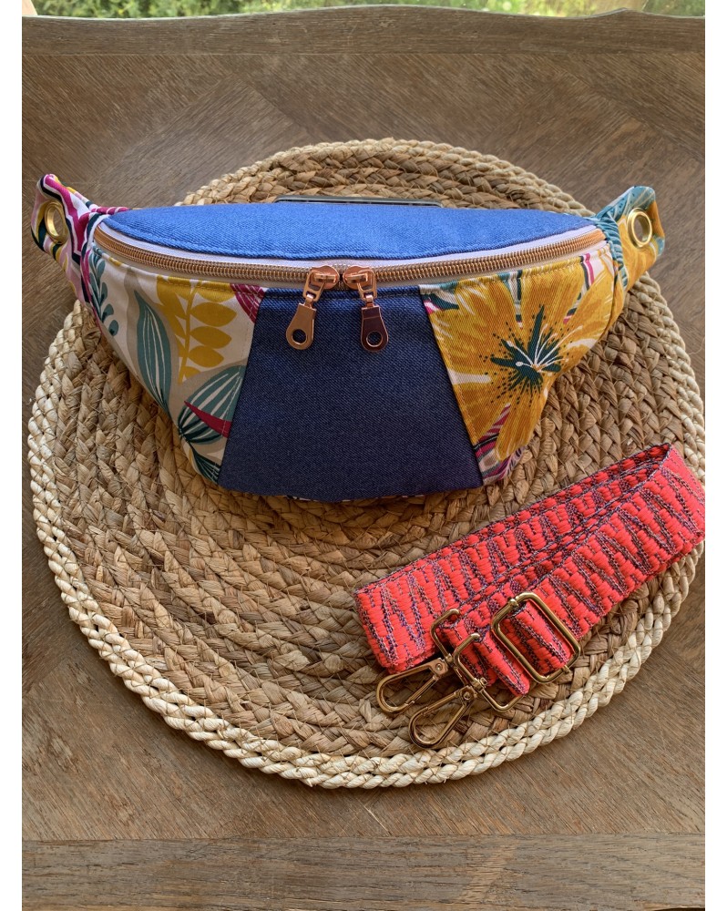 Sac Banane Zoé Jeans "Tropic Rose"