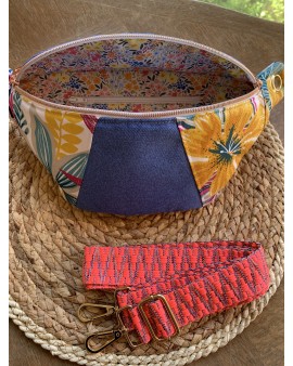 Sac Banane Zoé Jeans "Tropic Rose"