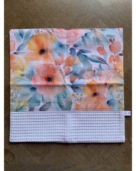 Serviette de table "Fleurs oranges"