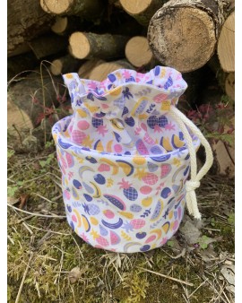 Pochon rond "Adèle" Fruits