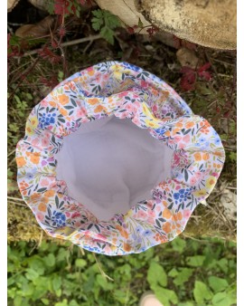 Pochon rond "Adèle" Petites fleurs multicolores