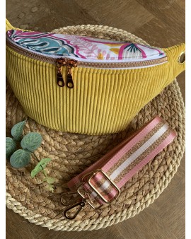 Sac Banane Zoé "Velours Jaune"