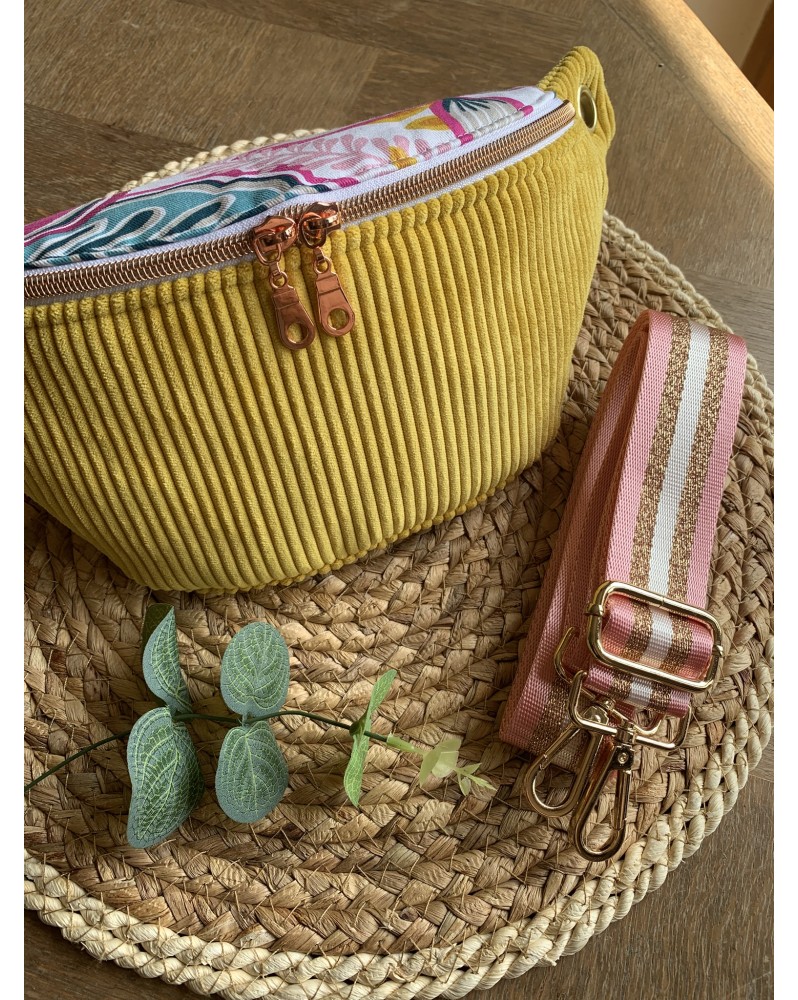 Sac Banane Zoé "Velours Jaune"