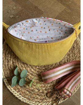 Sac Banane Zoé "Velours Jaune"