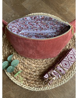 Sac Banane Zoé "Velours Nectarine"