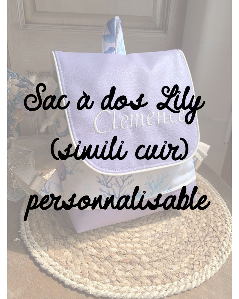 A PERSONNALISER : Sac à dos Lily Simili Cuir