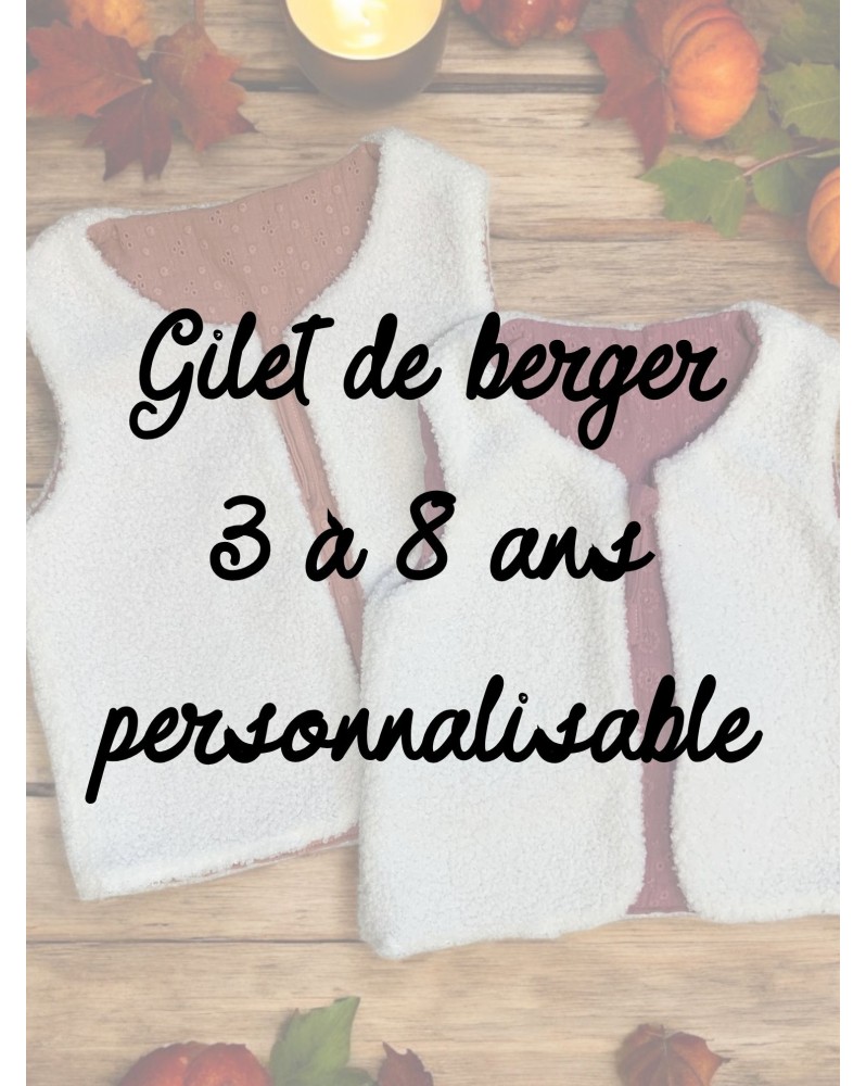 A PERSONNALISER : Gilet de berger 3 à 8 ans