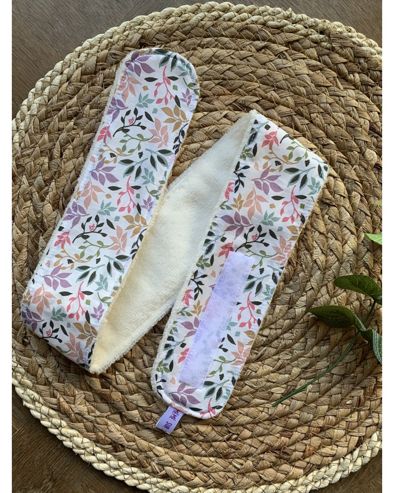 Bandeau de soin "Petites feuilles roses"