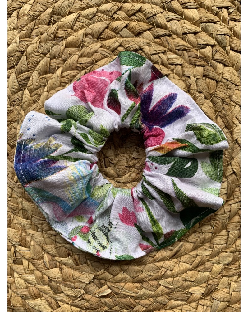 Chouchou "Fleurs roses"