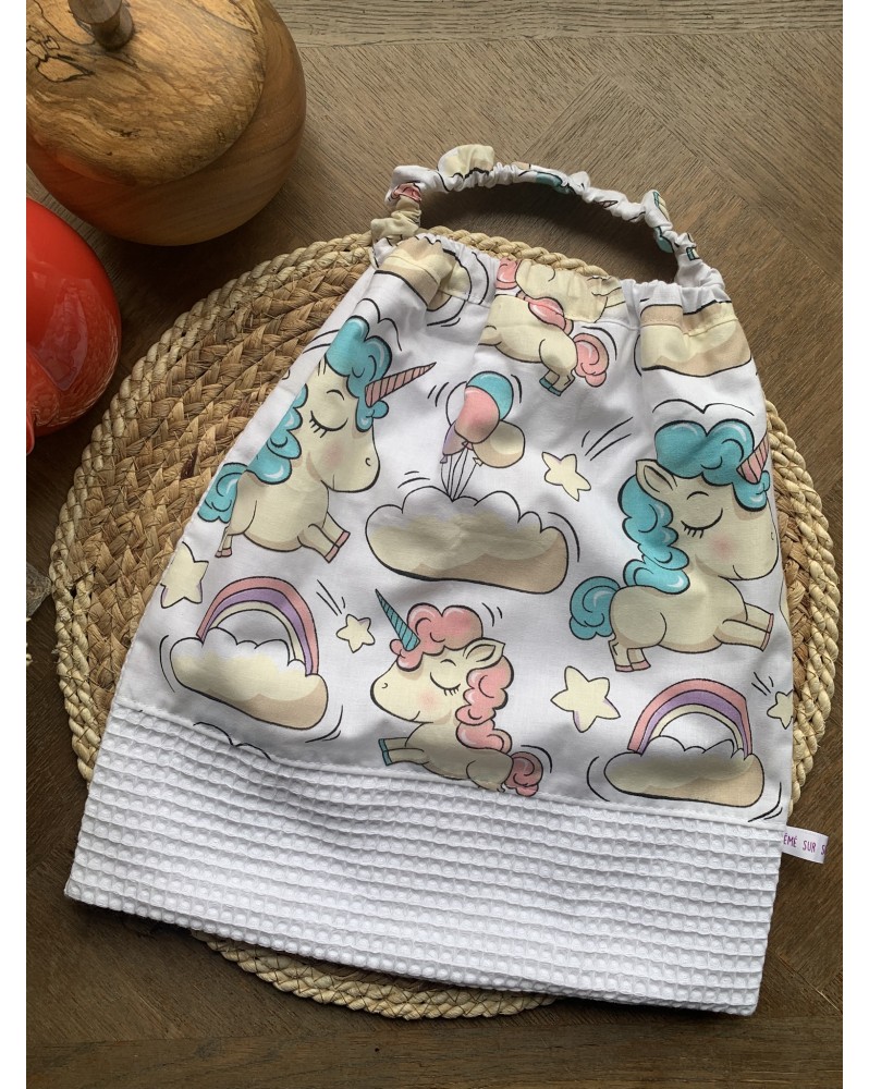 Serviette bavoir élastique "Licorne"