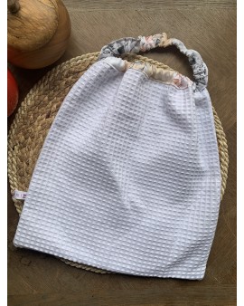 Serviette bavoir élastique "Savane terracotta"