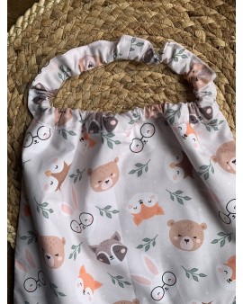 Serviette bavoir élastique "Animaux heureux"