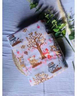 Douillette - Petit Plaid "Animaux Boho Forêt"