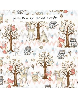 Douillette - Petit Plaid "Animaux Boho Forêt"