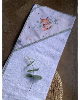 Cape de bain bébé Maman et petit renard