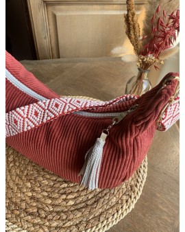 Sac Demi Lune "June" Rouge brique