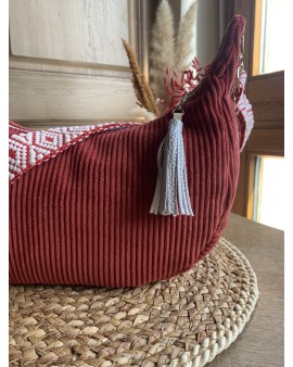 Sac Demi Lune "June" Rouge brique