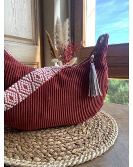 Sac Demi Lune "June" Rouge brique