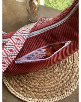 Sac Demi Lune "June" Rouge brique