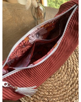 Sac Demi Lune "June" Rouge brique