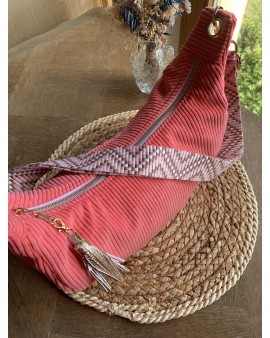 Sac Demi Lune "June" Rose bonbon