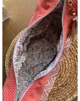 Sac Demi Lune "June" Rose bonbon