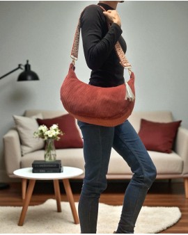 Sac Demi Lune "June" Rouge brique