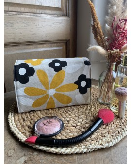 Trousse à maquillage Jade "Flowers Jaune"