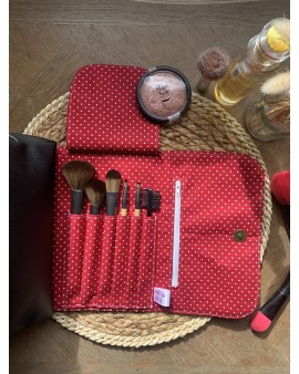 Trousse à maquillage Jade "Feuilles Rouges"