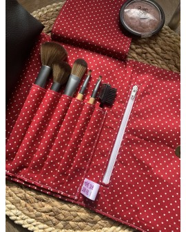 Trousse à maquillage Jade "Feuilles Rouges"