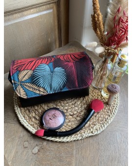 Trousse à maquillage Jade "Feuilles Rouges"