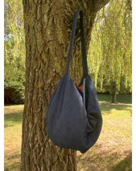 Sac fourre-tout demi lune "Lila" Jeans foncé