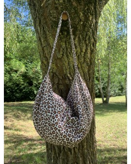 Sac fourre-tout demi lune "Lila" Léopard