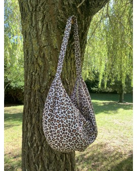 Sac fourre-tout demi lune "Lila" Léopard