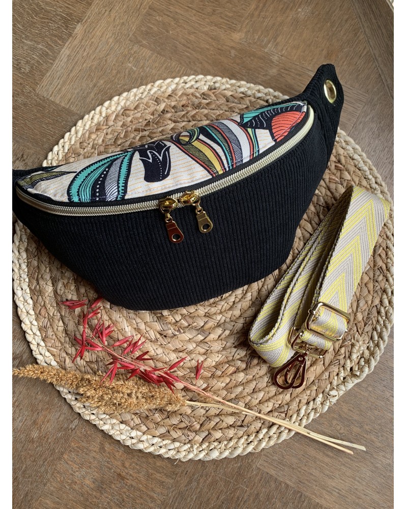 Sac Banane Zoé "Velours Noir"