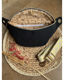 Sac Banane Zoé "Velours Noir"