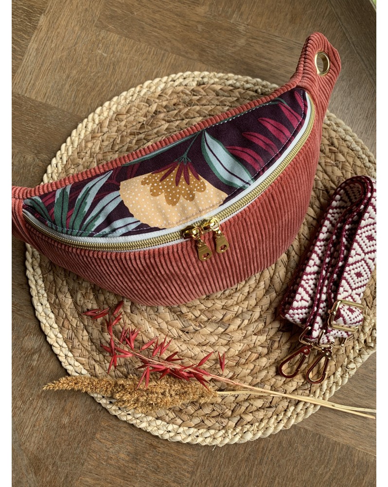 Sac Banane Zoé "Velours Nectarine"