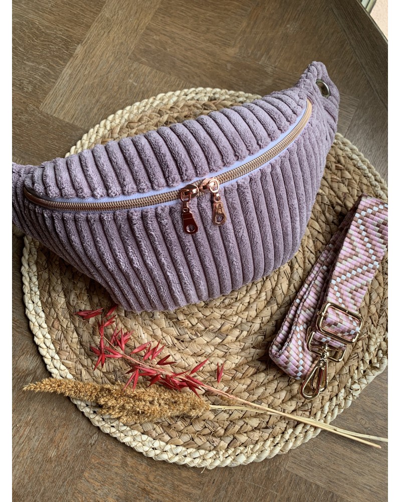Sac Banane Zoé "Velours mauve"