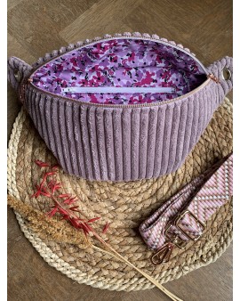 Sac Banane Zoé "Velours mauve"