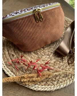 Sac Banane Zoé "Velours rouille"